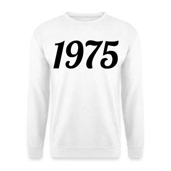 1975 Vintage 1975 Retro Geburtstag 1975 Geschenk - Unisex Pullover - Weiß - Vorne - Alina (178cm) & Michal (187cm)
