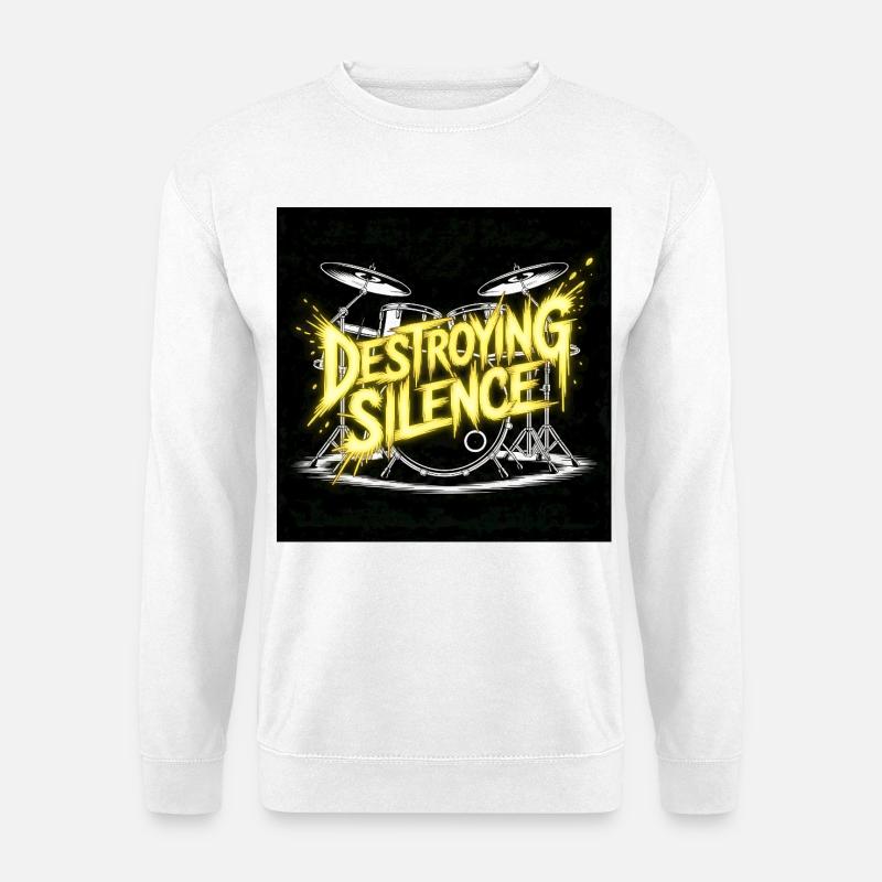 Batterie Conception du set de batterie - Sweat-shirt Unisexe - blanc