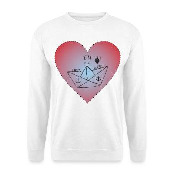 Heart Lovers Ship Anchor - Unisex Sweatshirt - white - Front