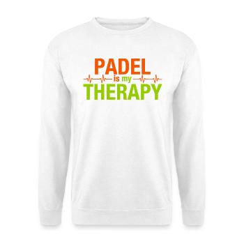 Padel est ma thérapie Heartbeat Sport Statement - Sweat-shirt Unisexe - blanc - Devant