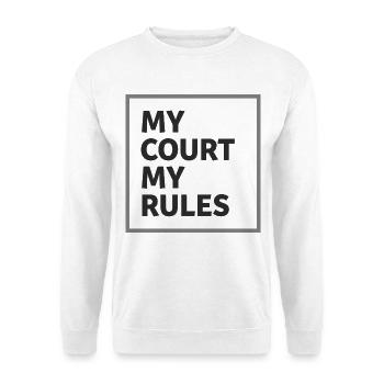 My Court My Rules Padel Tennis Statement - Unisex Pullover - Weiß - Vorne