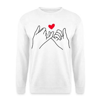 Pinky Promise Heart Minimalist Line Art - Sweat-shirt Unisexe - blanc - Devant