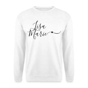 Lisa-Marie Nom de famille Prénom Décoratif - Sweat-shirt Unisexe - blanc - Devant