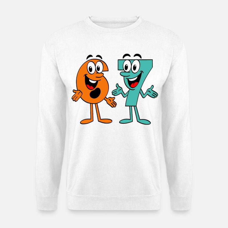 Six Seven Cartoon - Unisex Pullover - Weiß