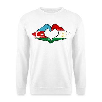 Cœur du drapeau du Tadjikistan d’Azerbaïdjan - Sweat-shirt Unisexe - blanc - Devant