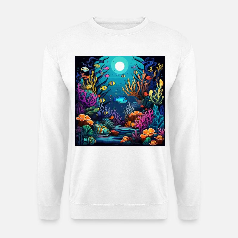 Korallenriff Unterwasserwelt - Unisex Pullover - Weiß