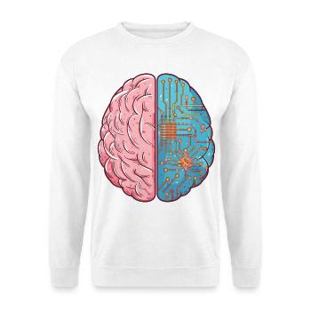 Human Intelligence meets AI – Brain Tech Design - Unisex Sweatshirt - white - Front