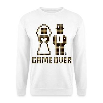 Game Over (Mariage Enterrement de vie de garçon : couple marié Pixel / 2C) - Sweat-shirt Unisexe - blanc - Devant