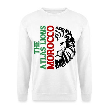 Vertical Morroco Typography with AtlasLion - Unisex Sweatshirt - white - Front