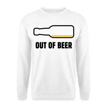 Out Of Beer (Bier / Bierchen / Biertrinker POS 2C) - Unisex Pullover - Weiß - Vorne