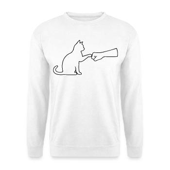 Chat Papa Chat Amateur de Chat Équipe Chat Fist - Sweat-shirt Unisexe - blanc - Devant