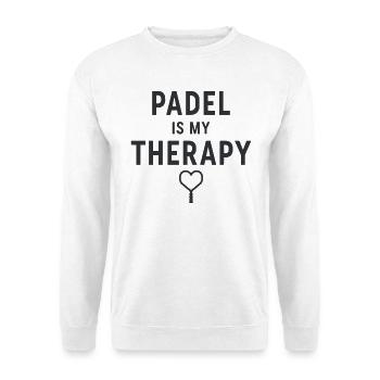Padel is my Therapy Sportler Leidenschaft Style - Unisex Pullover - Weiß - Vorne