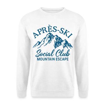 Apres Ski Social Club Mountain Escape Skifahren - Unisex Pullover - Weiß - Vorne