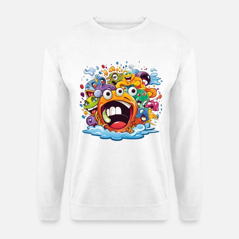 Kunterbunte Monsterbande Splash - Unisex Pullover - Weiß