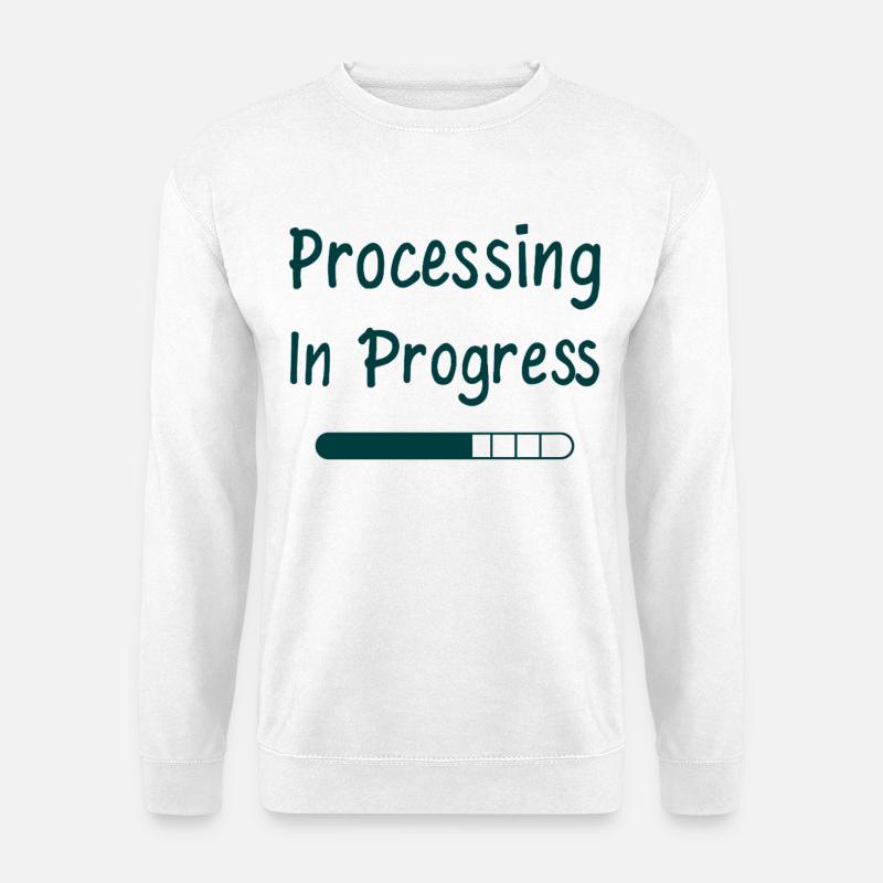Processing In Progress Ladebalken Statement - Unisex Pullover - Weiß