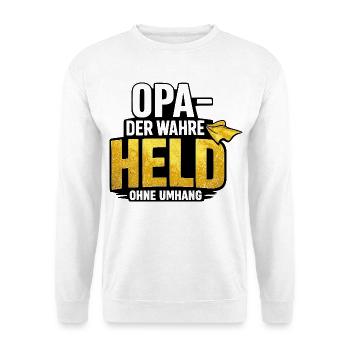 Grand-père, le vrai héros sans cape - Sweat-shirt Unisexe - blanc - Devant