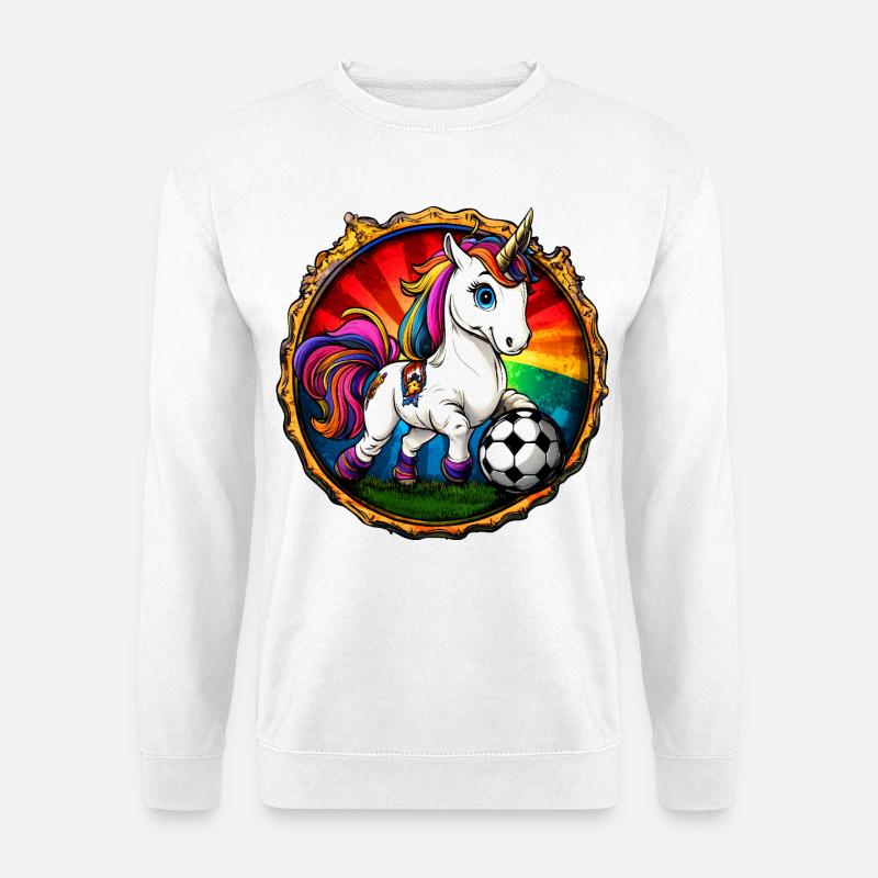 Einhörner Fussball - Unisex Pullover - Weiß