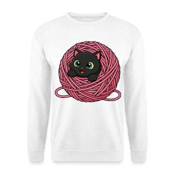Yarn Ball Kitten Cat Ball Yarn - Unisex Sweatshirt - white - Front