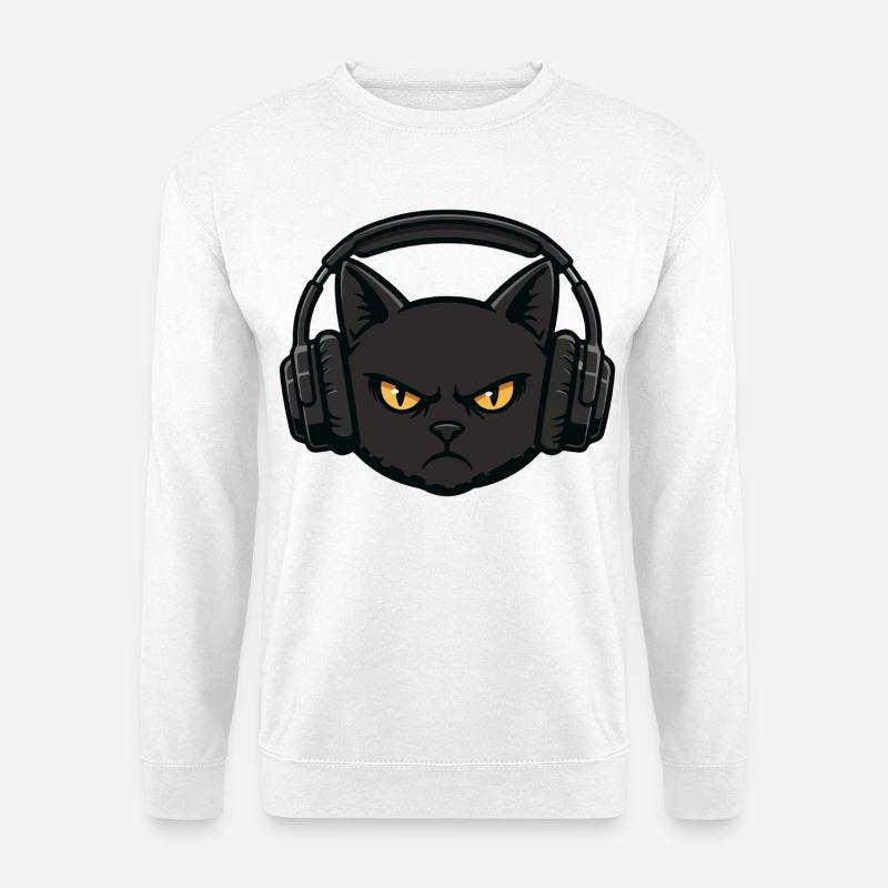 Headset Alpha Cat Music Kopfhörer - Unisex Pullover - Weiß