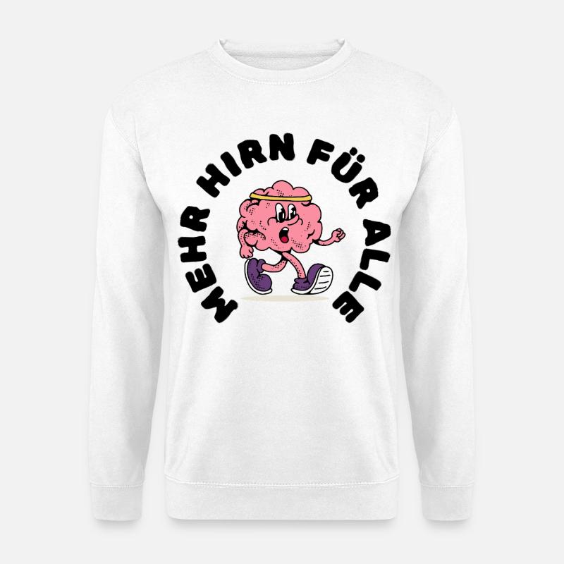 Laufendes Gehirn mit Stirnband - Unisex Pullover - Weiß