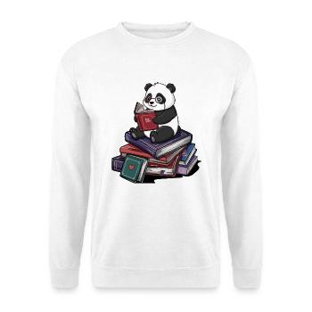 Bookworm Panda Bear Reading Books Art - Unisex Sweatshirt - white - Front
