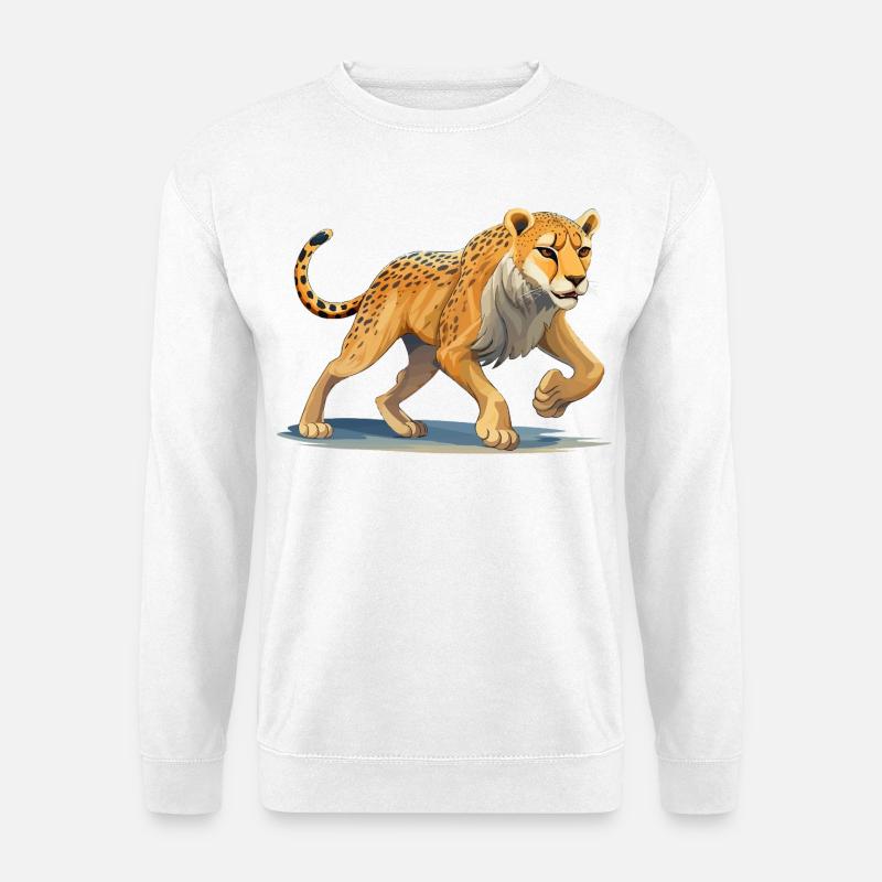 Dynamic Cheetah Illustration - Unisex Sweatshirt - white