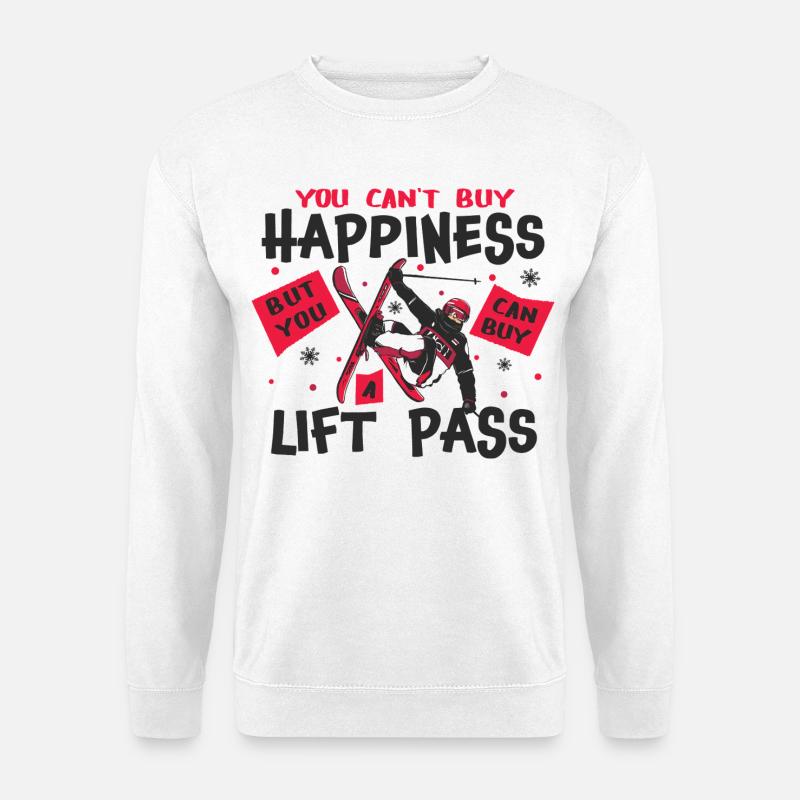 Skifahren Freeski Freestyle Happy - Unisex Pullover - Weiß