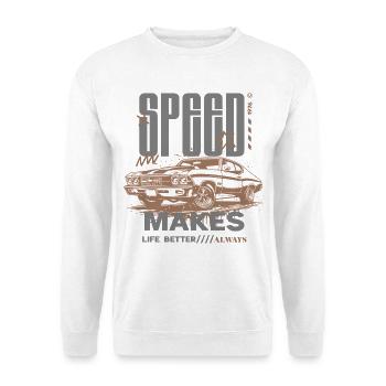 T-shirt vintage rétro car - Sweat-shirt Unisexe - blanc - Devant
