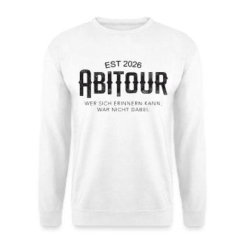 Abitour EST 2026 Reise-Logo Shirt - Unisex Pullover - Weiß - Vorne