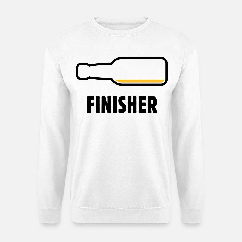 Finisher (Bier / Bierchen / Biertrinker / POS 2C) - Unisex Pullover - Weiß