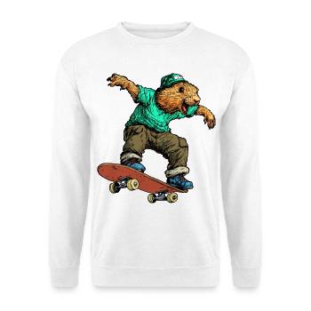 Murmeltiere Skateboard - Unisex Pullover - Weiß - Vorne
