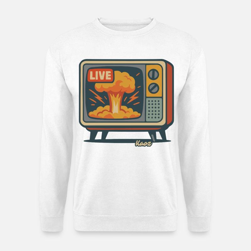 Retro TV Live Explosion - Unisex Pullover - Weiß