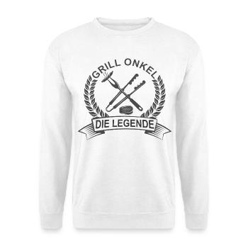Grill Onkel Shirt – BBQ Geschenkidee für Onkel - Unisex Pullover - Weiß - Vorne