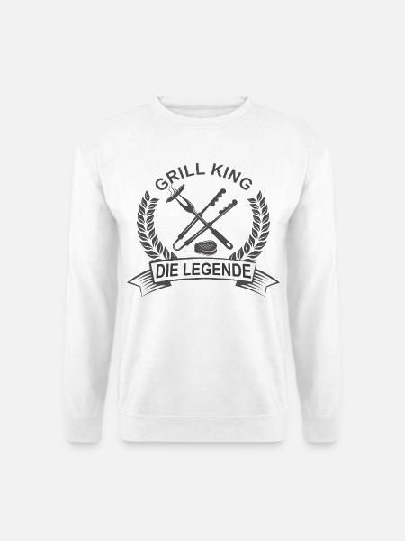 Grill King Shirt – BBQ Geschenk für Männer - Unisex Pullover - Weiß