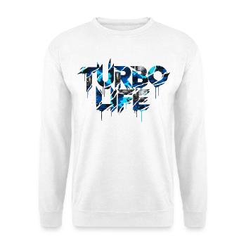 Turbo Life Auto Tuning cool Blue Camo Street Style - Unisex Pullover - Weiß - Vorne