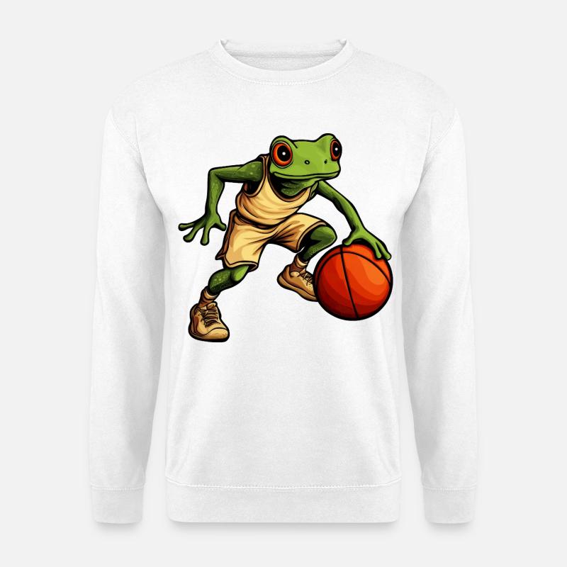 Basketball Frosch - Unisex Pullover - Weiß