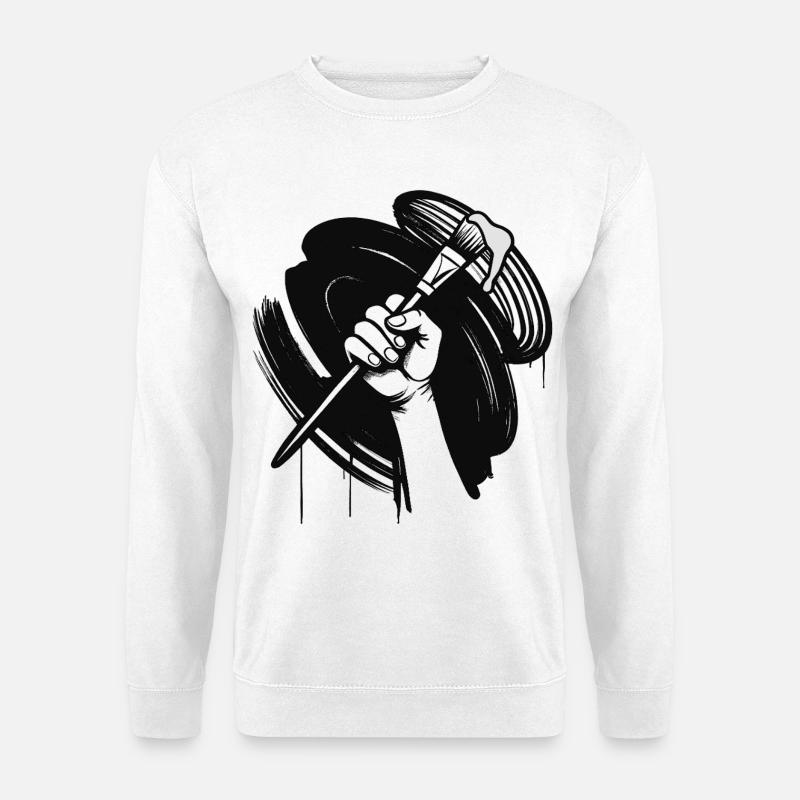 MALEN SIE SCHWARZ – schwarz und weiß - Unisex Pullover - Weiß