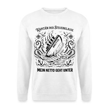 Kapitän Der Steuerklasse - Unisex Pullover - Weiß - Vorne