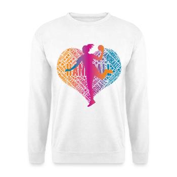 Handball Spielerin Herz - Unisex Pullover - Weiß - Vorne