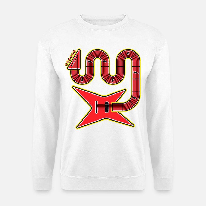 Rote Abstract Shape E-Gitarre - Unisex Pullover - Weiß