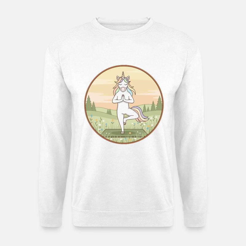 Yoga-Einhorn-Magische Baum-Pose - Unisex Pullover - Weiß