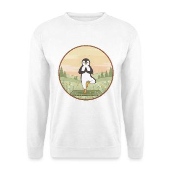 Yoga Penguin Animal Doing Tree Pose Art - Unisex Sweatshirt - white - Front