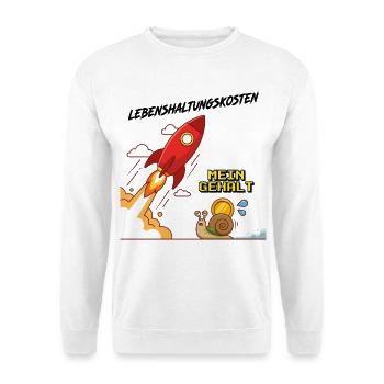 Lebenshaltungskosten_Rakete - Unisex Pullover - Weiß - Vorne