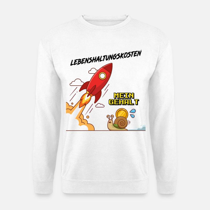 Lebenshaltungskosten_Rakete - Unisex Pullover - Weiß