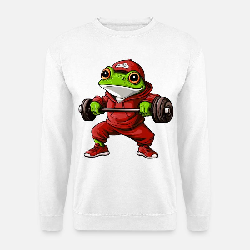 Sporttrainer Frosch - Unisex Pullover - Weiß