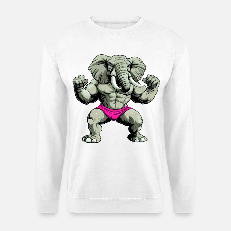 Starker Elefant - Unisex Pullover - Weiß