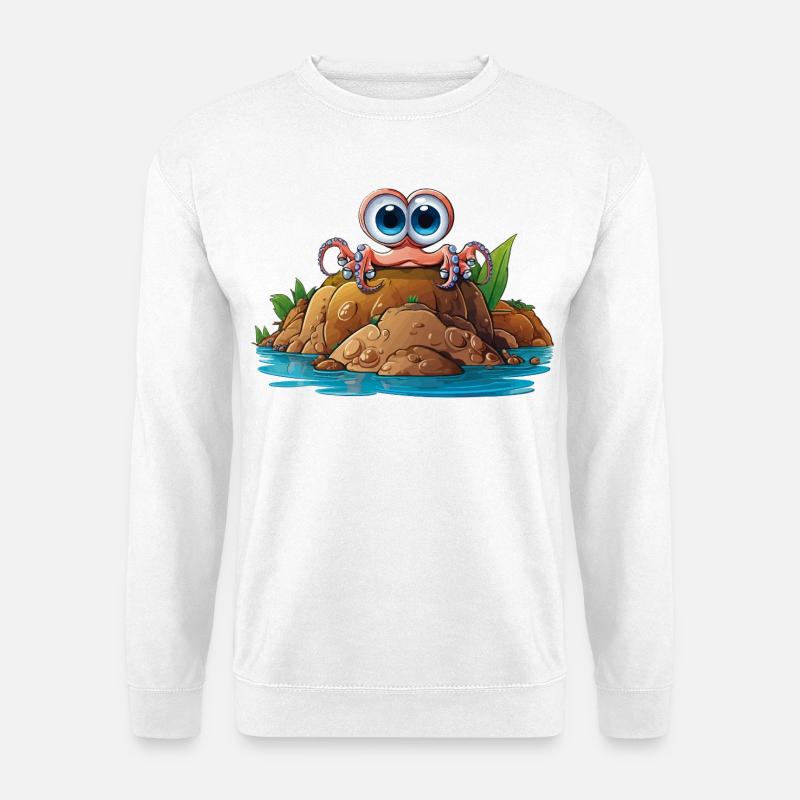 Kieselkrabbe mit Kulleraugen - Unisex Pullover - Weiß