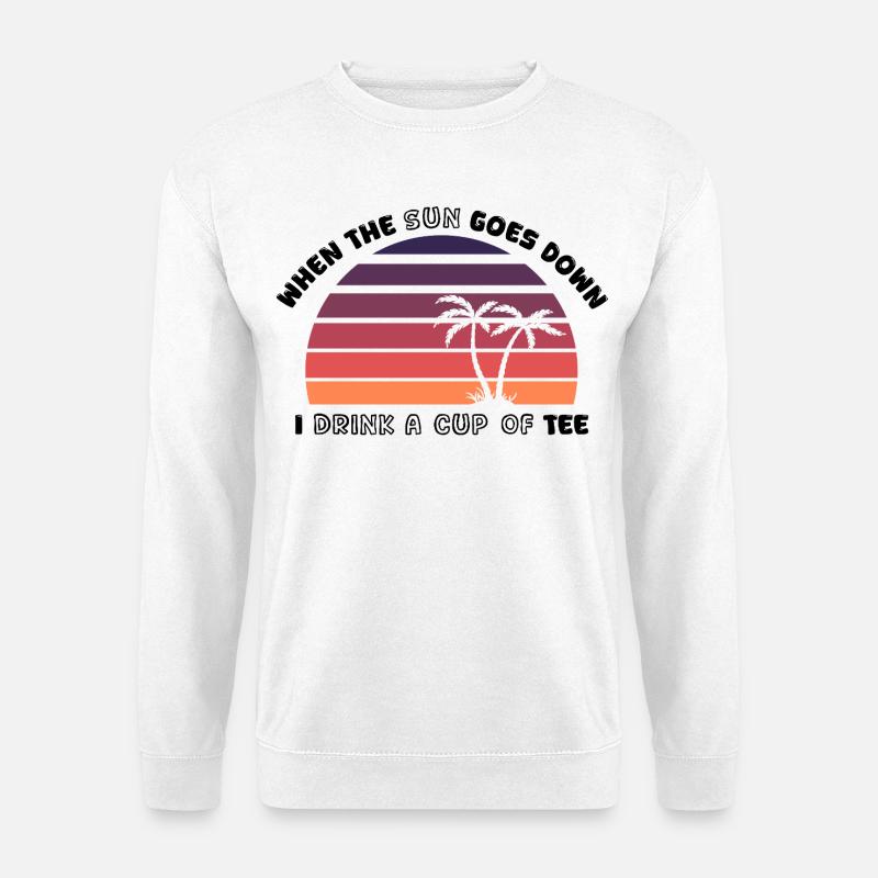 Sunset Palm Trees Retro Tee - Design - Unisex Sweatshirt - white
