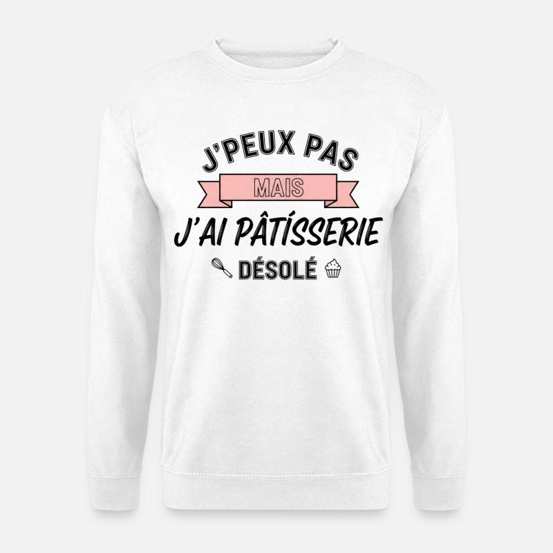 Ich habe Gebäck – Gourmet-Ausrede - Unisex Pullover - Weiß