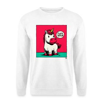 Punk Unicorn Provokation - Unisex Pullover - Weiß - Vorne